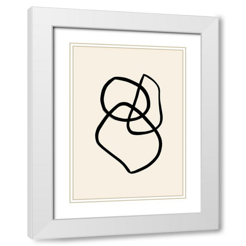 Shape 01 White Modern Wood Framed Art Print with Double Matting by Artographie Studio