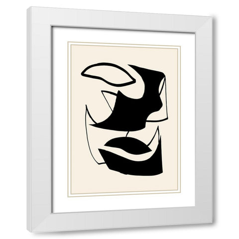 Shape 07 White Modern Wood Framed Art Print with Double Matting by Artographie Studio