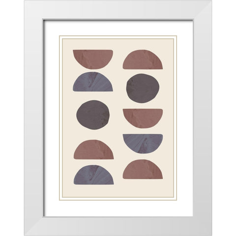 Collage 04 White Modern Wood Framed Art Print with Double Matting by Artographie Studio