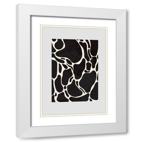 Giraffe Grey White Modern Wood Framed Art Print with Double Matting by Artographie Studio