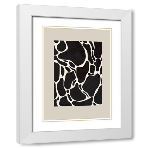 Giraffe Sand White Modern Wood Framed Art Print with Double Matting by Artographie Studio