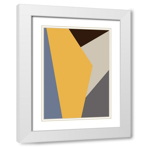Color Blocks 01 White Modern Wood Framed Art Print with Double Matting by Artographie Studio