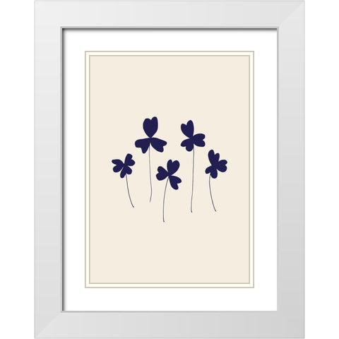 Blue Sorrel White Modern Wood Framed Art Print with Double Matting by Artographie Studio