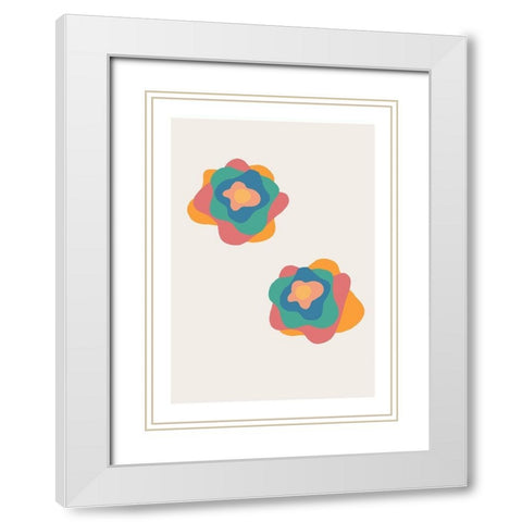 Flowers White Modern Wood Framed Art Print with Double Matting by Artographie Studio
