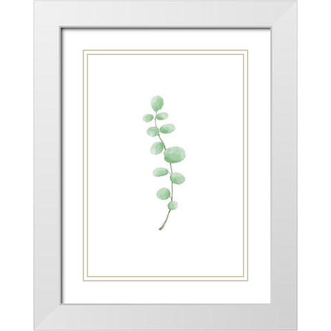 Branch White Modern Wood Framed Art Print with Double Matting by Artographie Studio