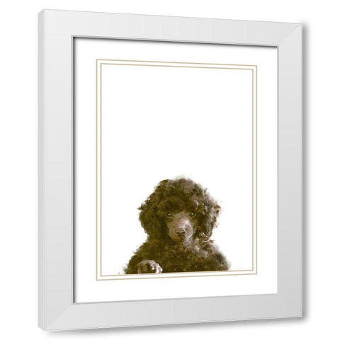 The Dog White Modern Wood Framed Art Print with Double Matting by Artographie Studio