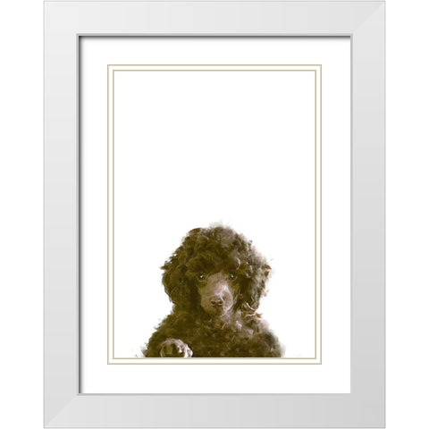 The Dog White Modern Wood Framed Art Print with Double Matting by Artographie Studio