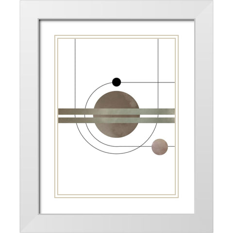 Abstract Series 03 White Modern Wood Framed Art Print with Double Matting by Artographie Studio