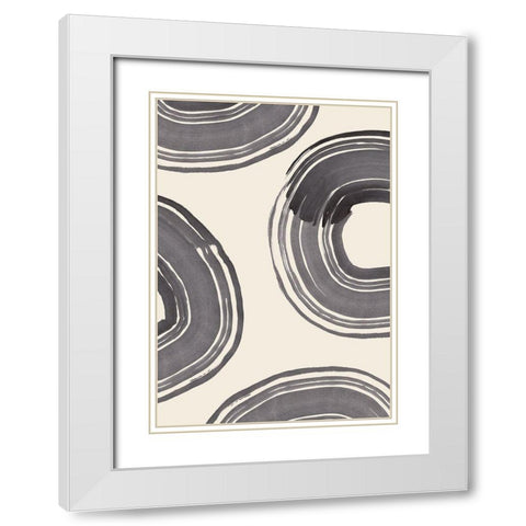 Rings of Life White Modern Wood Framed Art Print with Double Matting by Artographie Studio