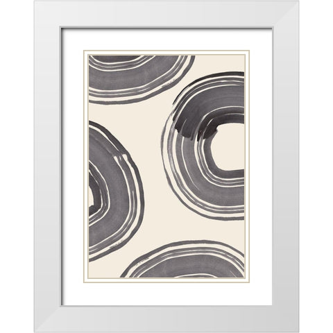 Rings of Life White Modern Wood Framed Art Print with Double Matting by Artographie Studio