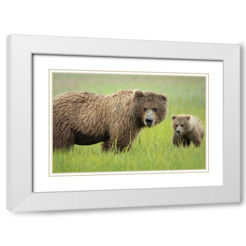Me and Ma White Modern Wood Framed Art Print with Double Matting by Doyle, Renee