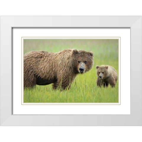 Me and Ma White Modern Wood Framed Art Print with Double Matting by Doyle, Renee