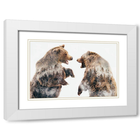 Wild Conflicts White Modern Wood Framed Art Print with Double Matting by Beata, Angyalosi