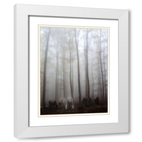 Fog White Modern Wood Framed Art Print with Double Matting by Martini, Francesco