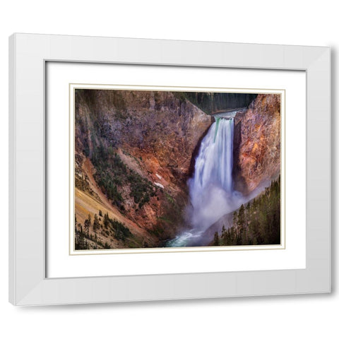 Lower Falls Grand Canyon White Modern Wood Framed Art Print with Double Matting by Palacios, Ignacio