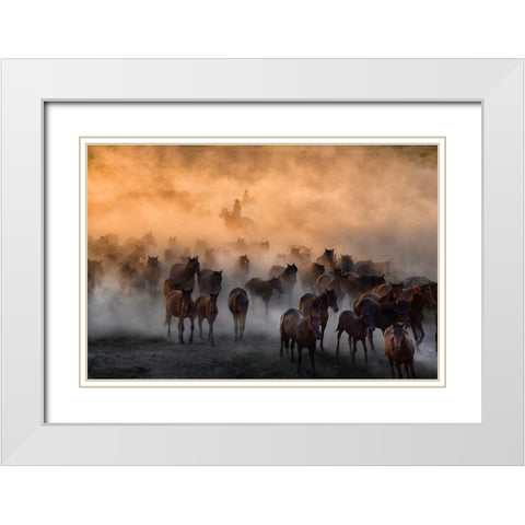 Heat to Cold White Modern Wood Framed Art Print with Double Matting by Aumitcanan