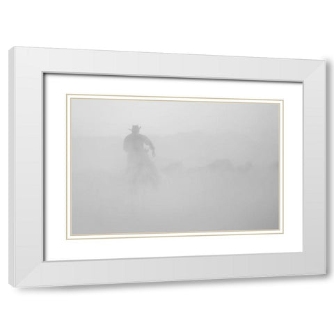 Cowboy White Modern Wood Framed Art Print with Double Matting by Uzumcu, Suleyman