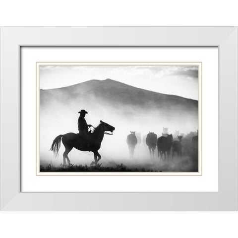 His Territory White Modern Wood Framed Art Print with Double Matting by Pancareken, Yavuz