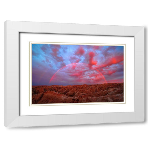 Symphany over Badlands White Modern Wood Framed Art Print with Double Matting by Fan, John
