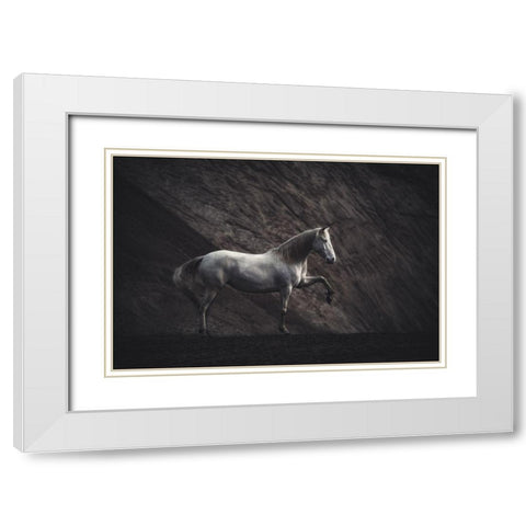 Solitaire White Modern Wood Framed Art Print with Double Matting by Willers, Heike
