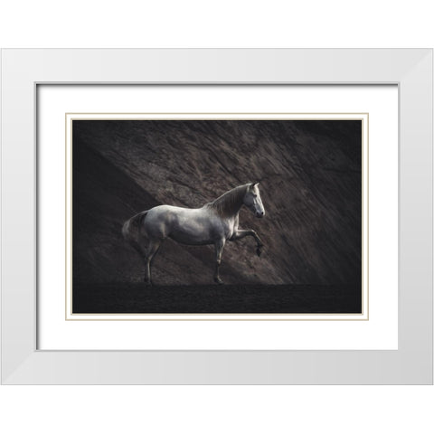 Solitaire White Modern Wood Framed Art Print with Double Matting by Willers, Heike