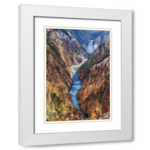 The Yellowstone White Modern Wood Framed Art Print with Double Matting by Sink, Jeffrey C