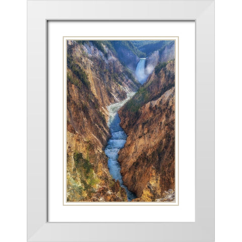The Yellowstone White Modern Wood Framed Art Print with Double Matting by Sink, Jeffrey C