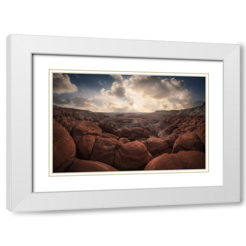 Paria Rimrocks White Modern Wood Framed Art Print with Double Matting by Turienzo, Carlos F