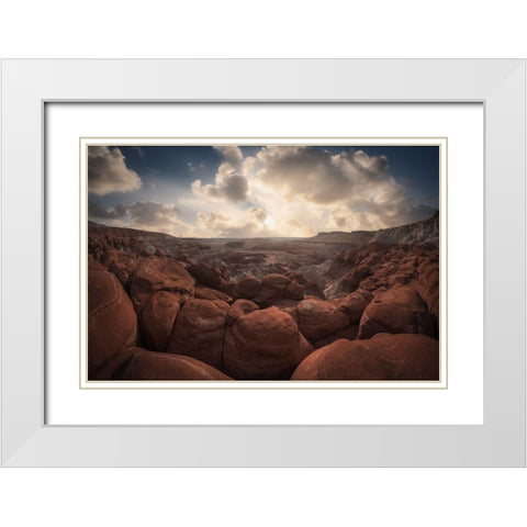 Paria Rimrocks White Modern Wood Framed Art Print with Double Matting by Turienzo, Carlos F