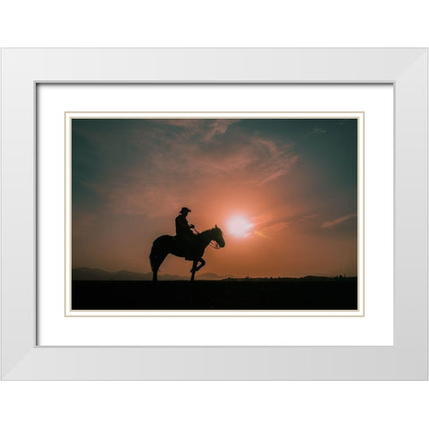 Waiting White Modern Wood Framed Art Print with Double Matting by Tekdogan, Barkan