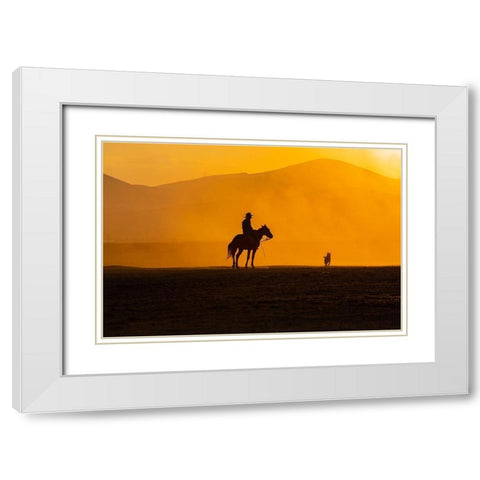 Mans Best Friends White Modern Wood Framed Art Print with Double Matting by Tekdogan, Barkan