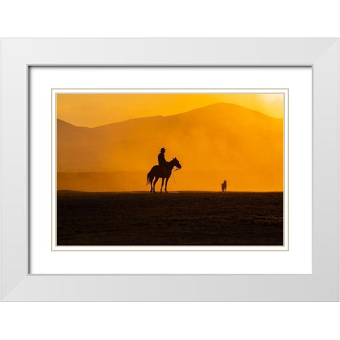 Mans Best Friends White Modern Wood Framed Art Print with Double Matting by Tekdogan, Barkan