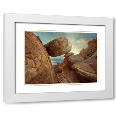 Balanced Rock White Modern Wood Framed Art Print with Double Matting by Perlow, Gary