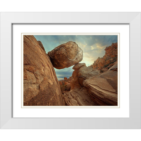 Balanced Rock White Modern Wood Framed Art Print with Double Matting by Perlow, Gary