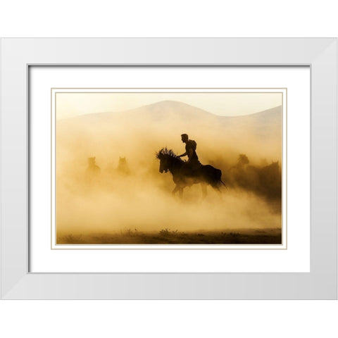 Outlaw White Modern Wood Framed Art Print with Double Matting by Bagci, Emir