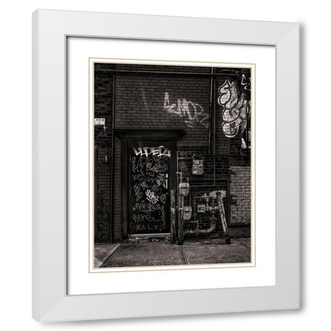 Alleyway Pipes No 4 White Modern Wood Framed Art Print with Double Matting by Carson, Brian