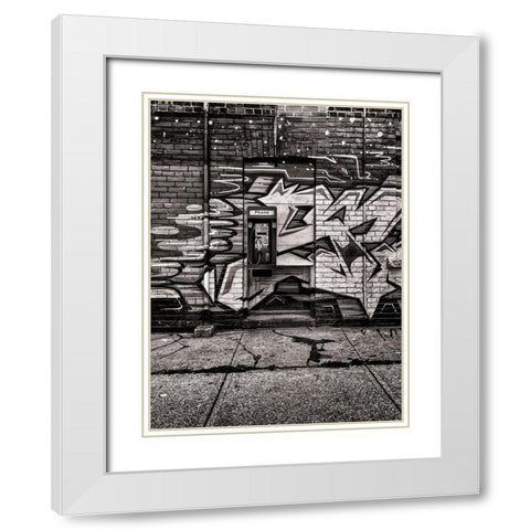 Phone Booth No 12 White Modern Wood Framed Art Print with Double Matting by Carson, Brian