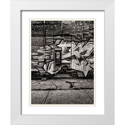 Phone Booth No 12 White Modern Wood Framed Art Print with Double Matting by Carson, Brian