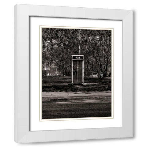 Phone Booth No 14 White Modern Wood Framed Art Print with Double Matting by Carson, Brian