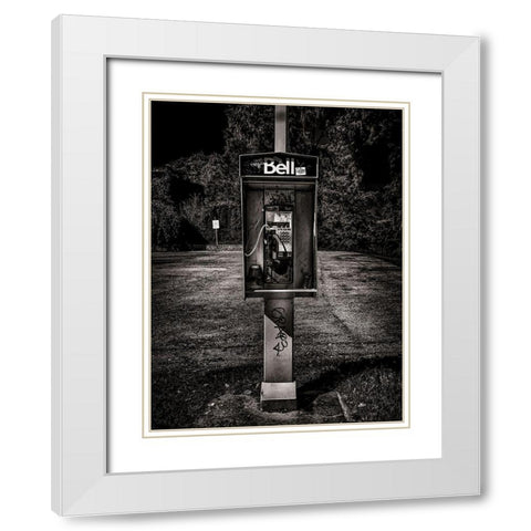 Phone Booth No 16 White Modern Wood Framed Art Print with Double Matting by Carson, Brian
