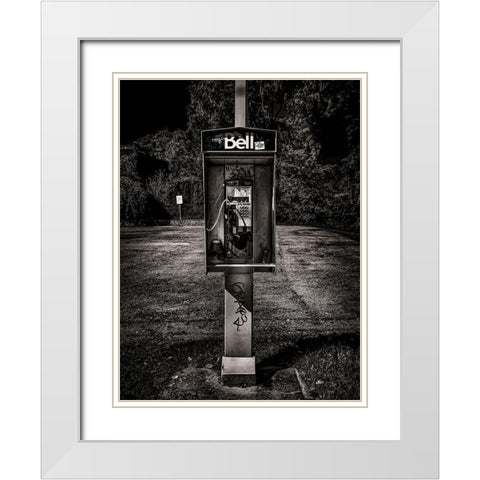 Phone Booth No 16 White Modern Wood Framed Art Print with Double Matting by Carson, Brian