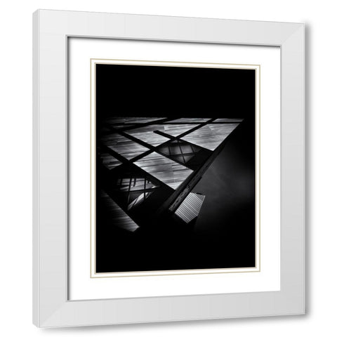 Rom Crystal No 3 White Modern Wood Framed Art Print with Double Matting by Carson, Brian