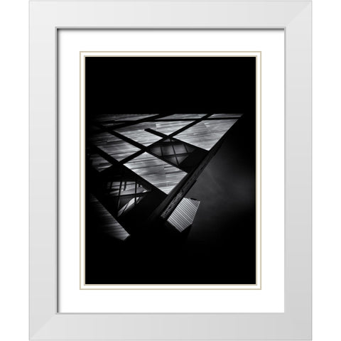 Rom Crystal No 3 White Modern Wood Framed Art Print with Double Matting by Carson, Brian