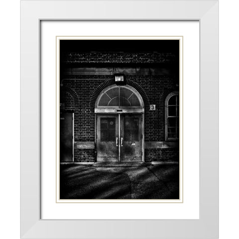 School Daze No 4 White Modern Wood Framed Art Print with Double Matting by Carson, Brian