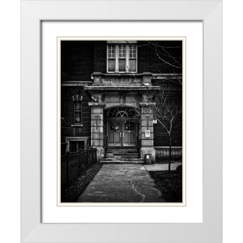 School Daze No 5 White Modern Wood Framed Art Print with Double Matting by Carson, Brian