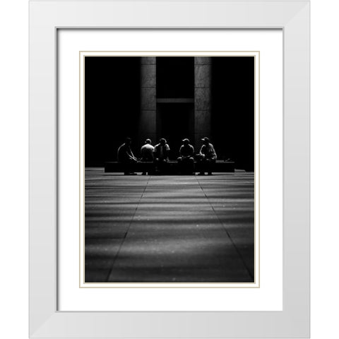 Shadowy men Doing Shadowy Things White Modern Wood Framed Art Print with Double Matting by Carson, Brian
