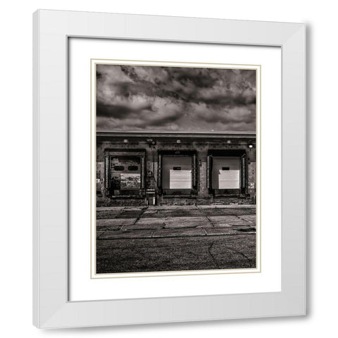 Shipping Doors No 1 White Modern Wood Framed Art Print with Double Matting by Carson, Brian