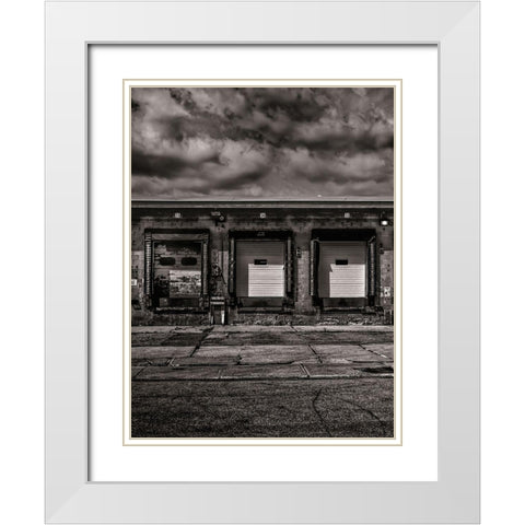 Shipping Doors No 1 White Modern Wood Framed Art Print with Double Matting by Carson, Brian
