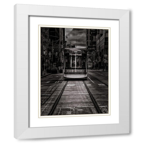 King Street Car Toronto White Modern Wood Framed Art Print with Double Matting by Carson, Brian