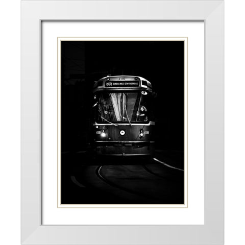 Dundas Street Car Toronto White Modern Wood Framed Art Print with Double Matting by Carson, Brian